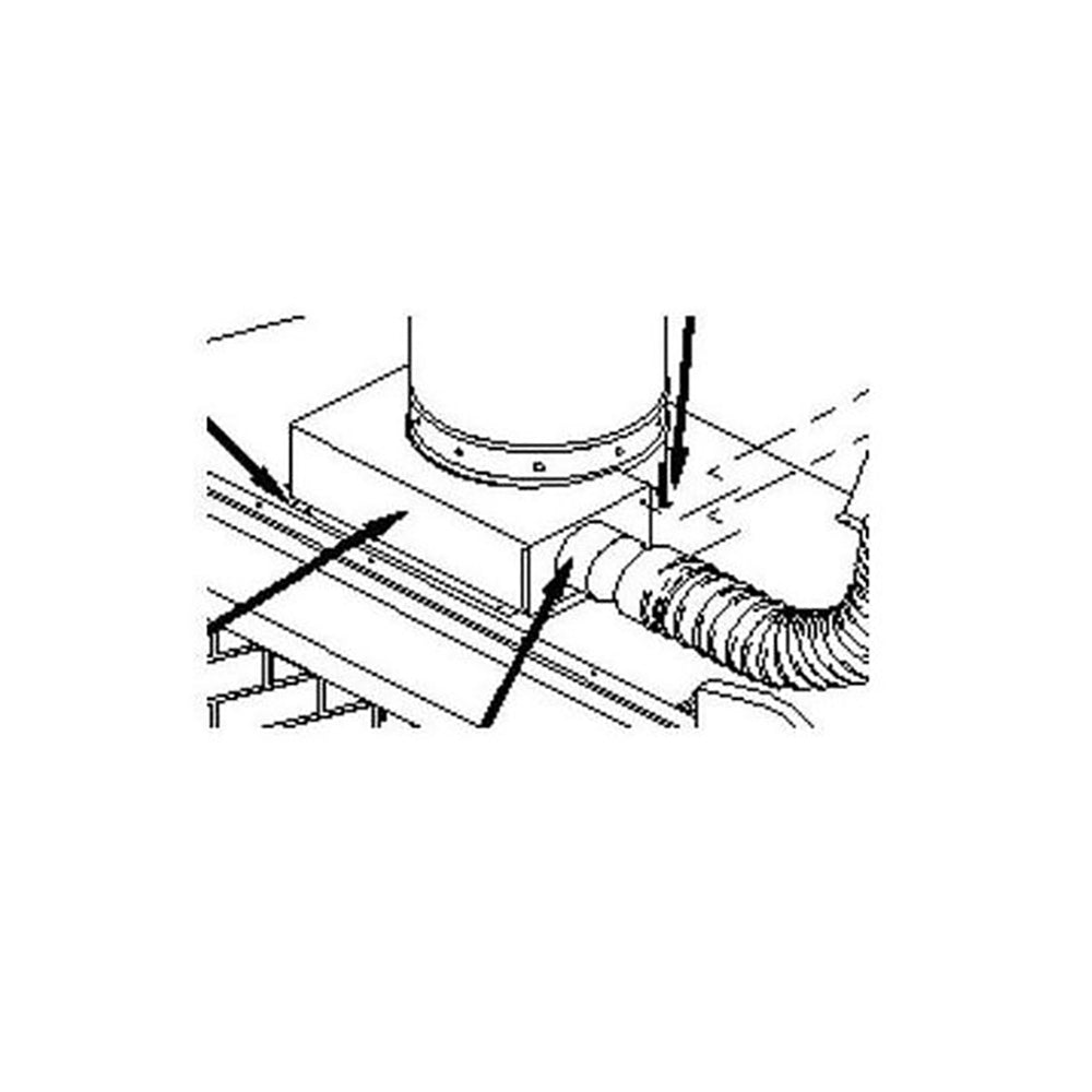 Chimney outside air kit parts with flexible duct and collar assembly