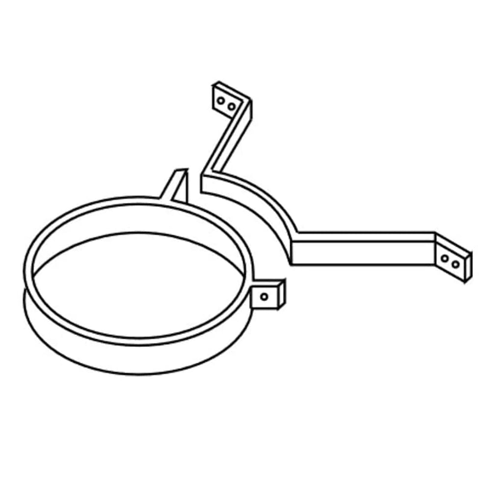 Chimney bracket with circular flue support and metal mounting tabs, set
