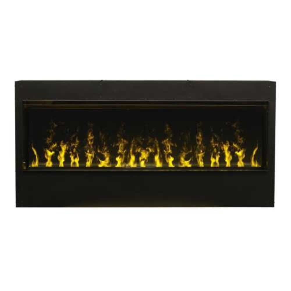 Black built-in electric water vapor firebox with bright yellow flame effect