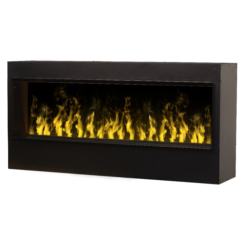Black built-in electric water vapor firebox with dense yellow flame effect
