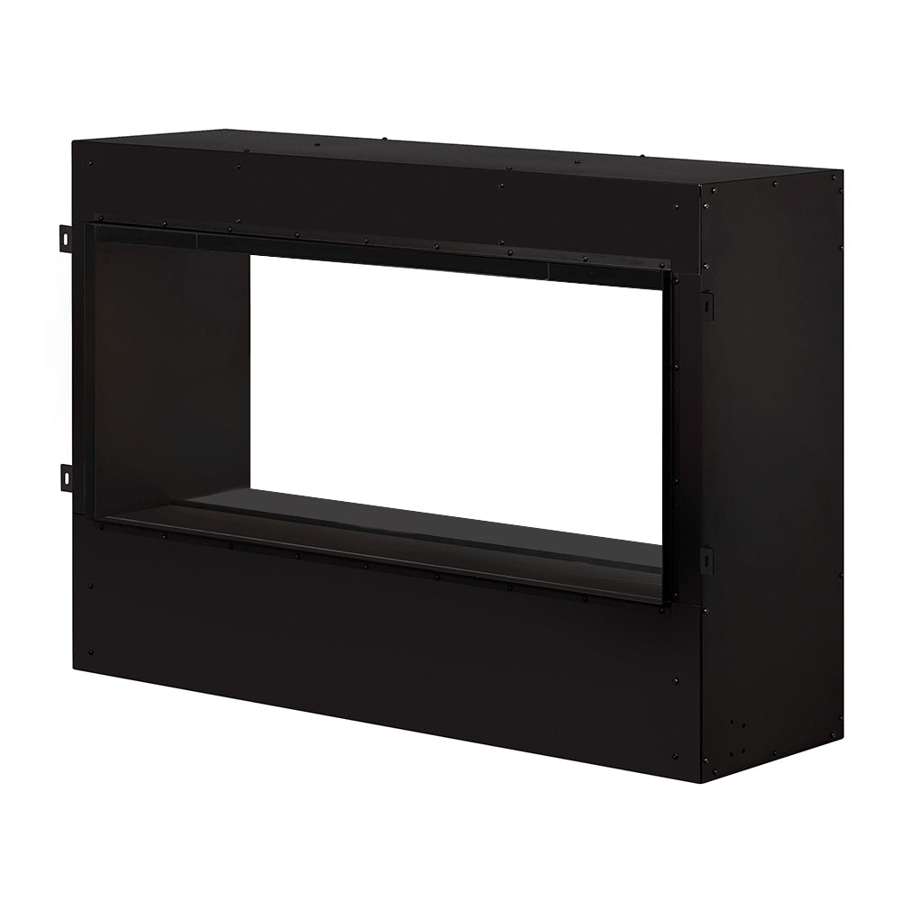 Black heater accessory frame with open viewing window