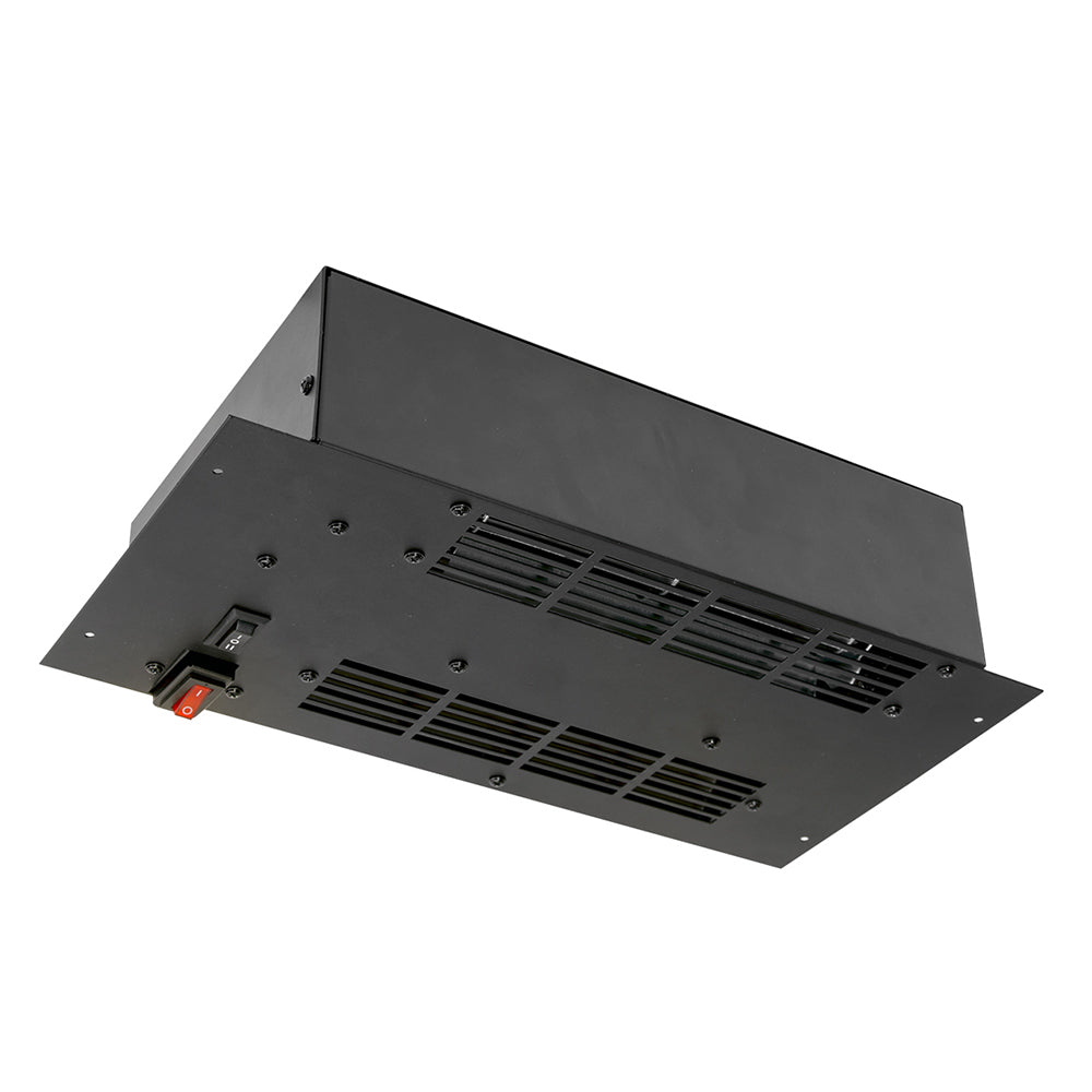 Dimplex built-in heater with front vents and control switch, dark metal housing