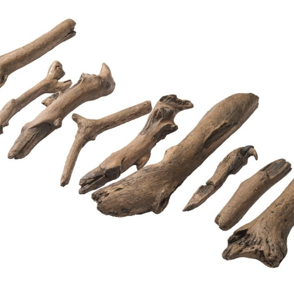 Molded driftwood-style fireplace logs, assorted curved and jagged pieces