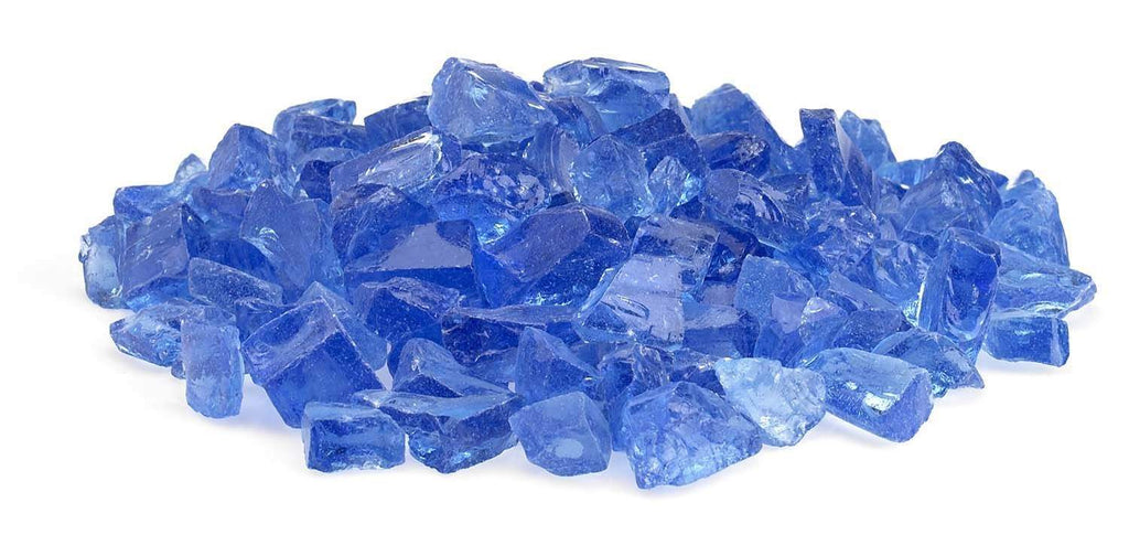 American Fire Glass 3/4-Inch Recycled Fire Glass, 10 lbs, Light Blue