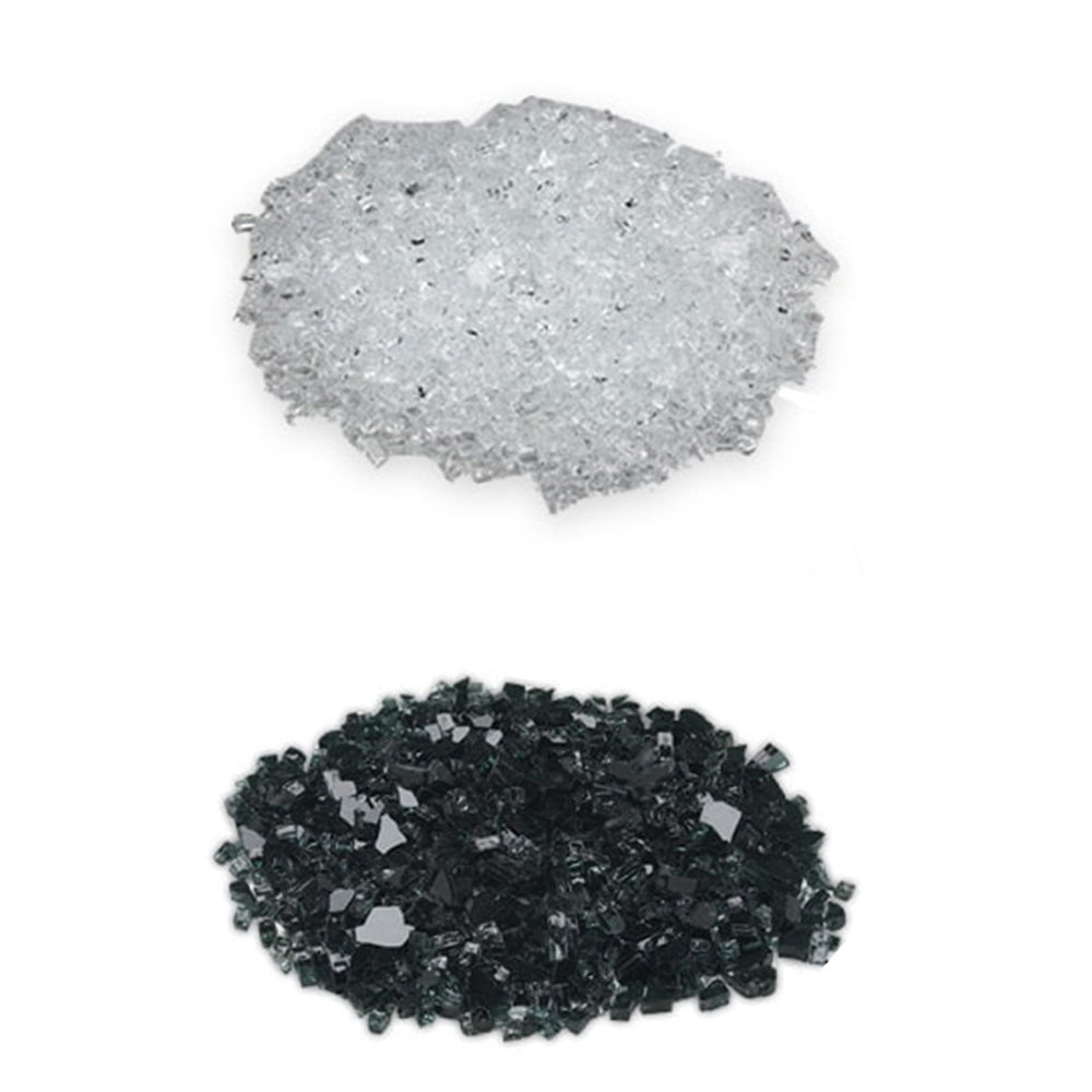 Glass media conversion kit with light gray and dark black crushed stones