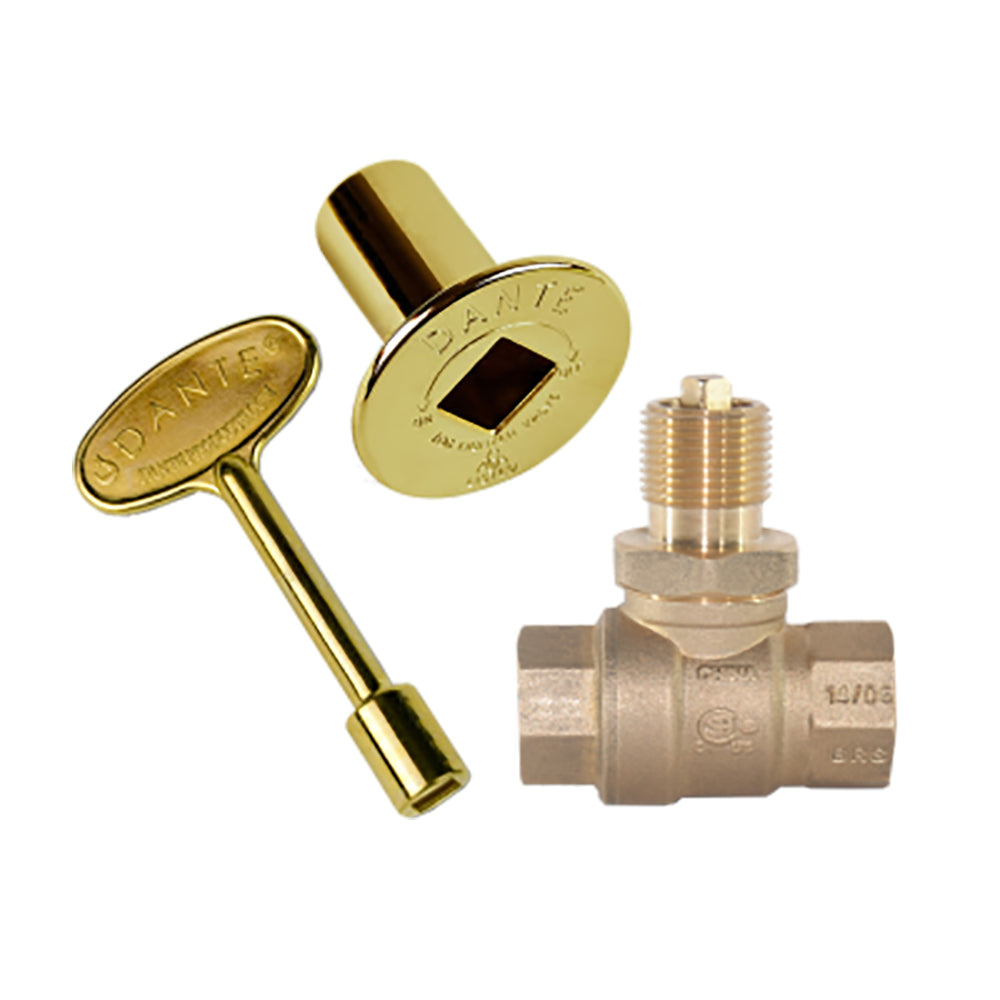 Dante CP-BVS2-BR-B 3/4-Inch Quarter Turn Straight Gas Ball Valve
