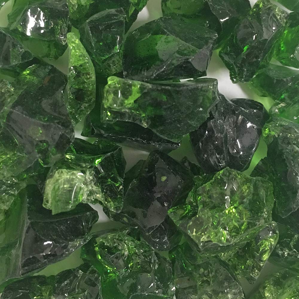 Warming Trends Recycled Fire Glass, 3/4-Inch, Light Green, 10-Pounds