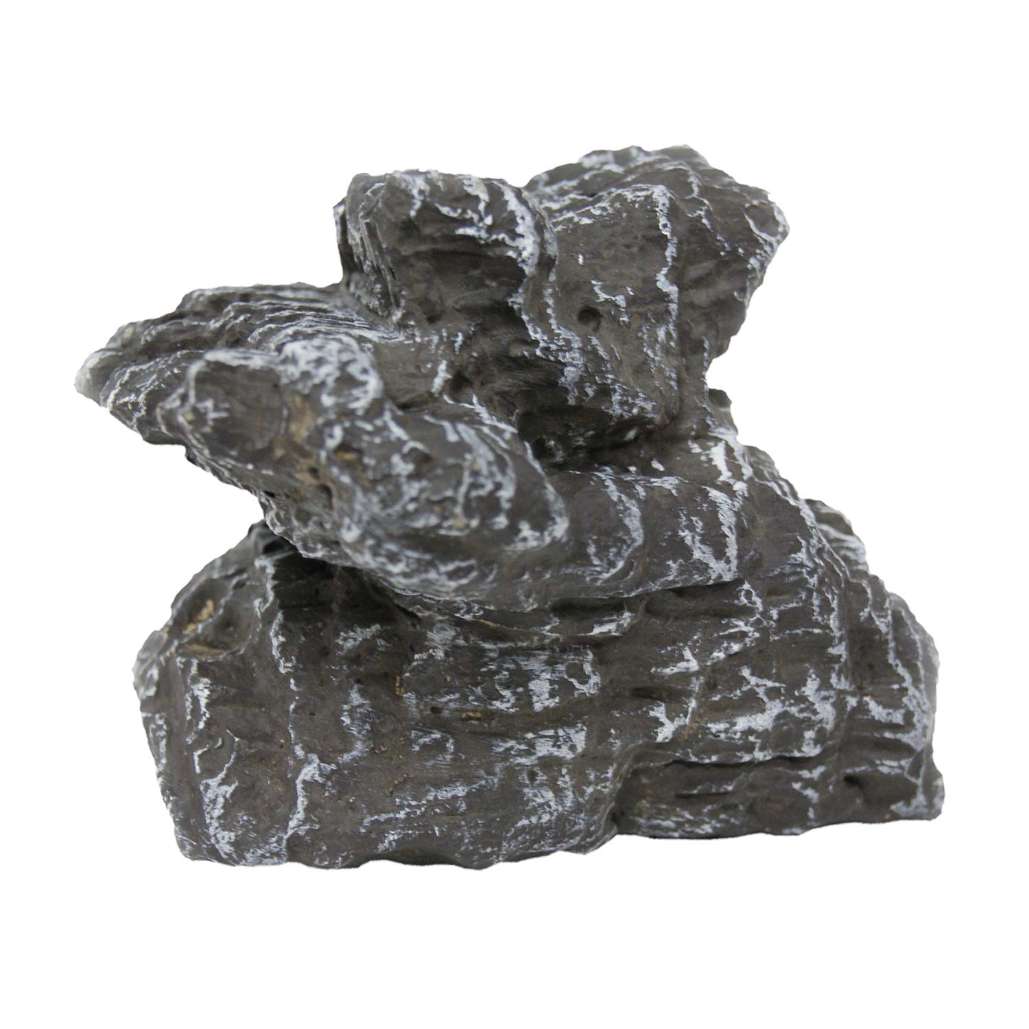 Charred stone chunk with dark gray, rough, cracked surface
