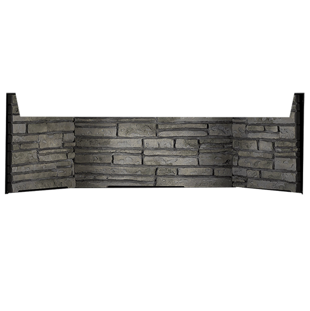 Dark gray ledgestone decorative brick panel with stacked stone texture