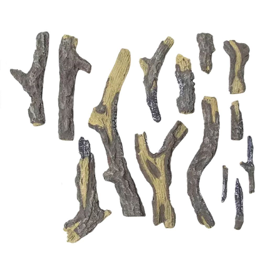 Small oak log pieces, assorted gray-brown lengths
