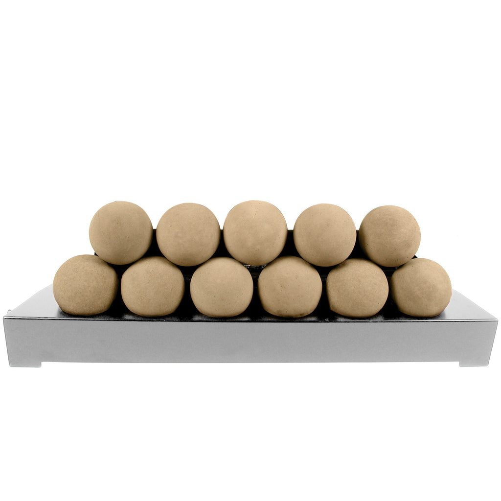 FireBalls burner media set with brown ceramic spheres