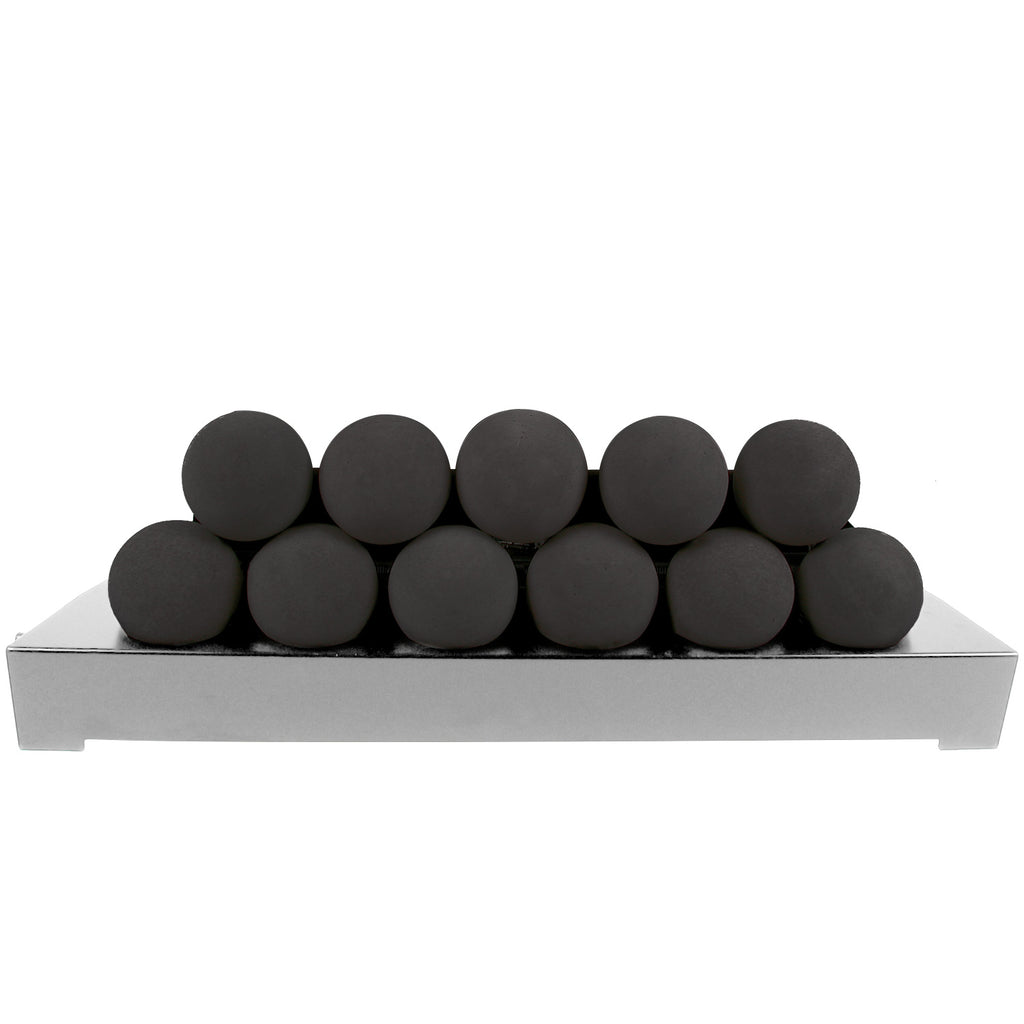 FireBalls burner media set with black ceramic spheres