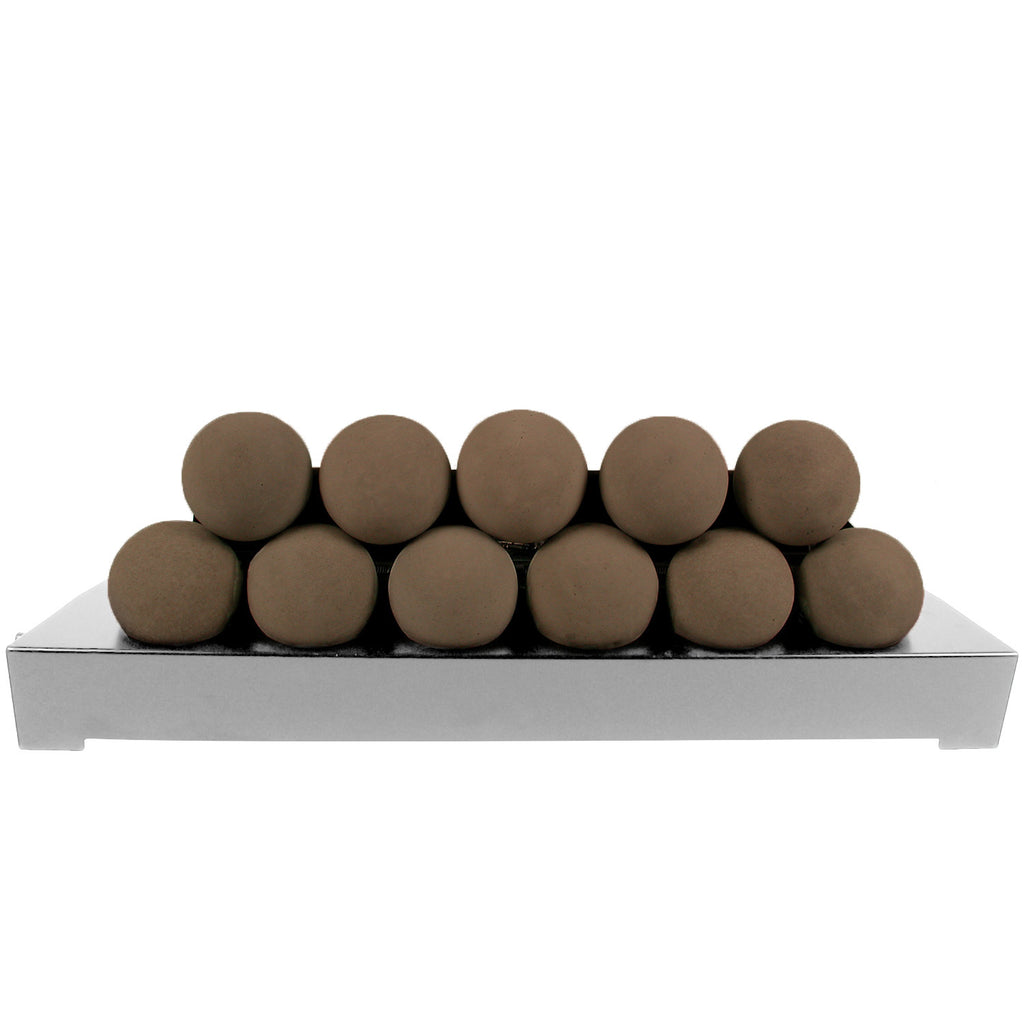 FireBalls burner media set with dark brown ceramic spheres