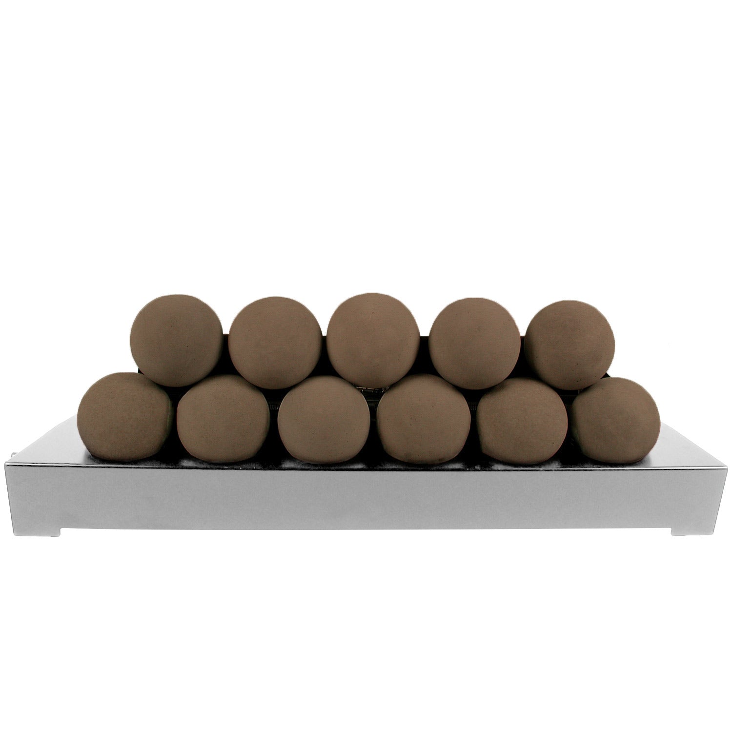 FireBalls burner media set with dark brown ceramic spheres