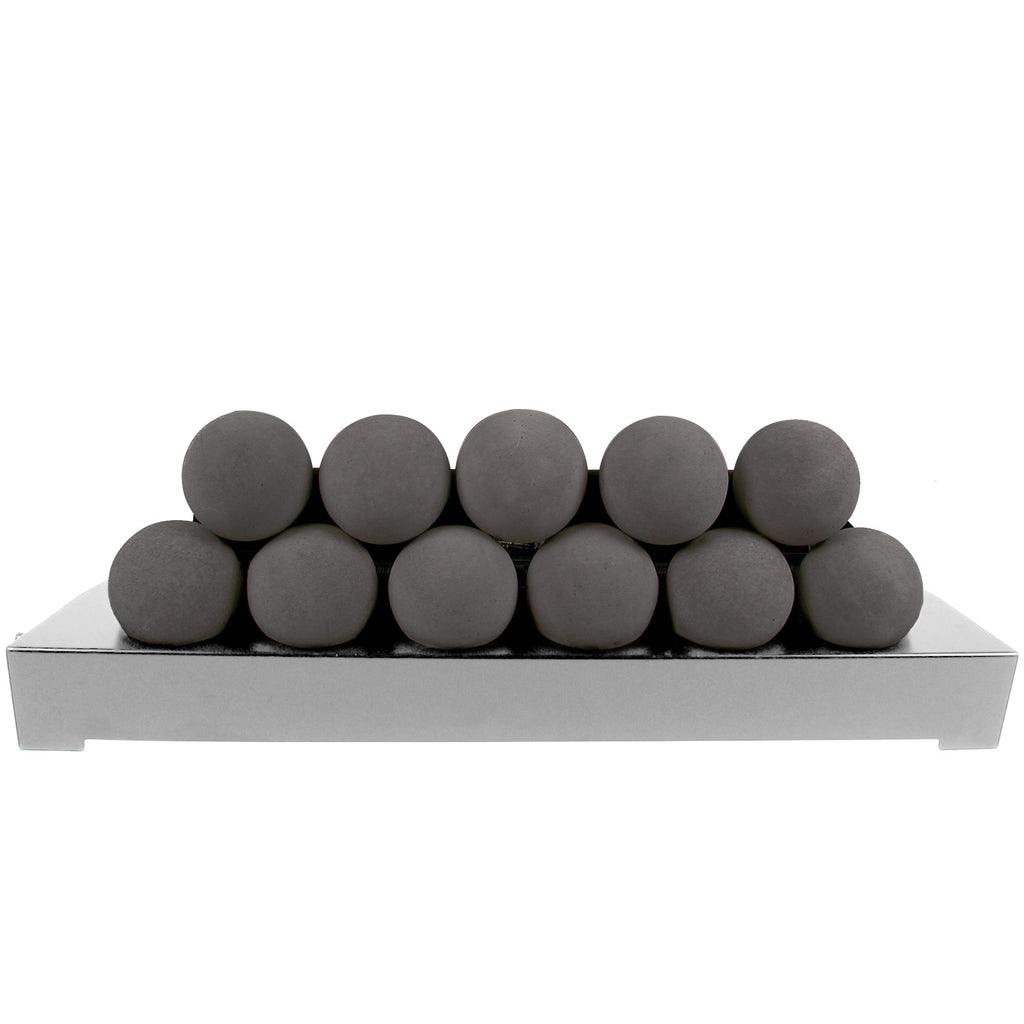 FireBalls burner media set with dark gray ceramic spheres