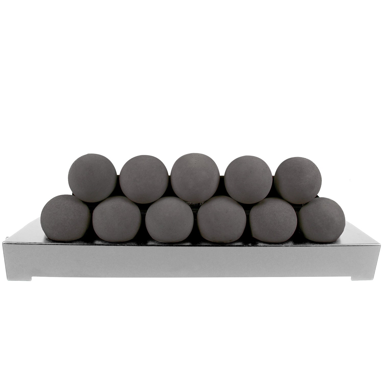 FireBalls burner media set with dark gray ceramic spheres