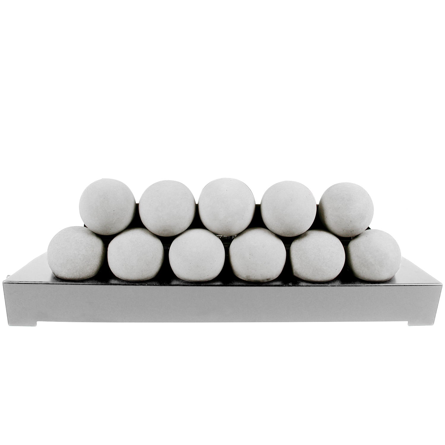 FireBalls burner media set with light gray ceramic spheres