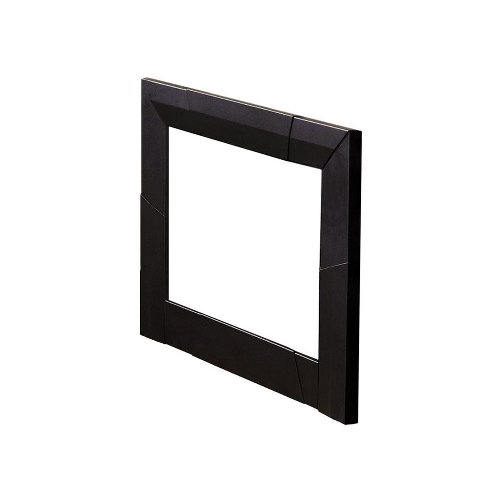 Expandable trim kit frame panel in dark finish, rectangular with inner opening