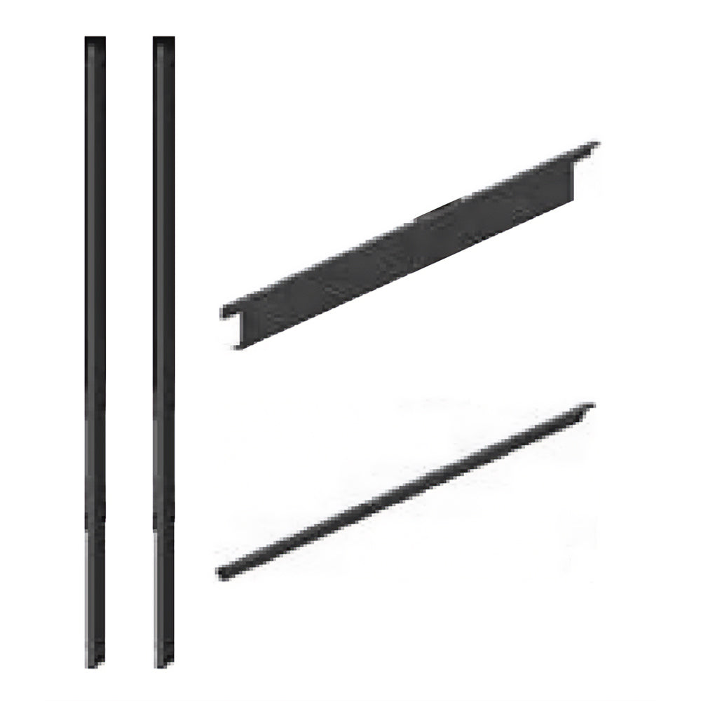 Decorative facade stone stop kit: two dark trim strips