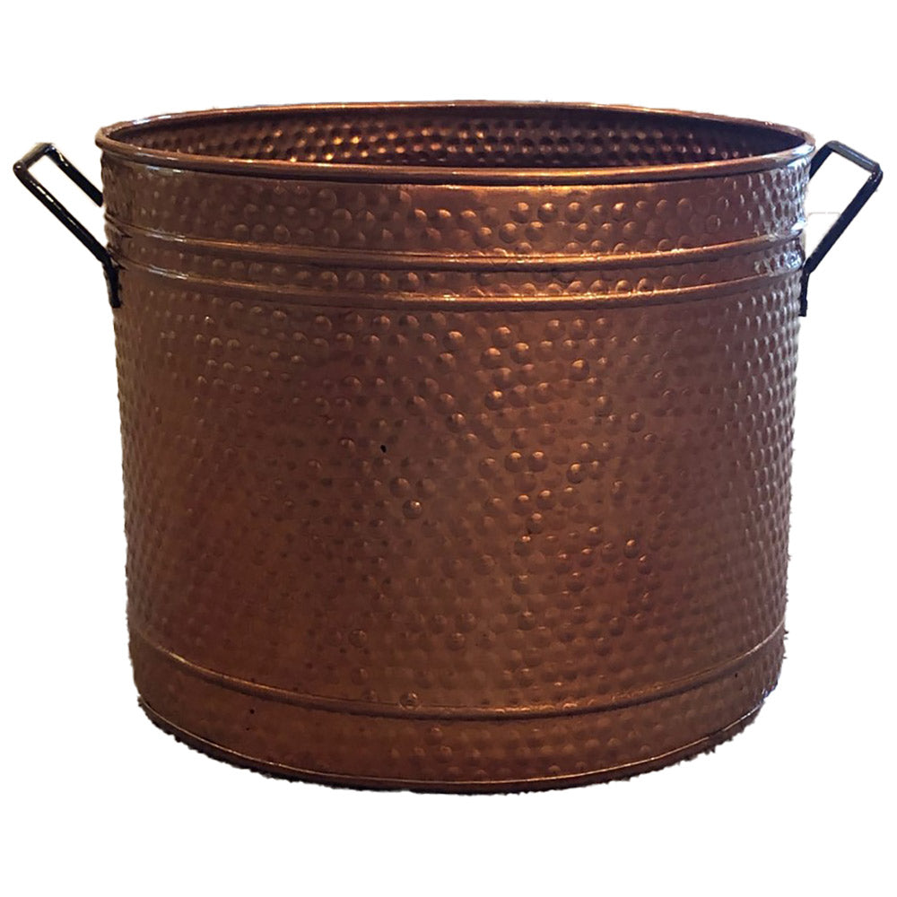 Dagan Hammered Copper Log Bucket, 13-Inches