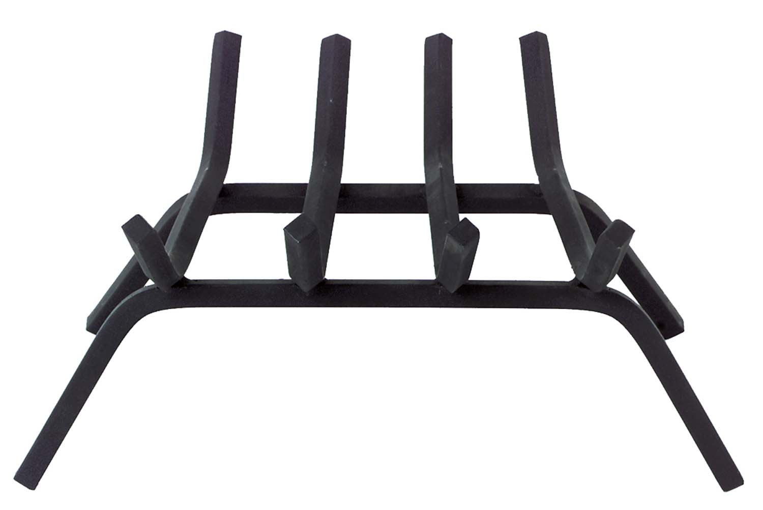 Square black steel grate with arched frame and four vertical bars