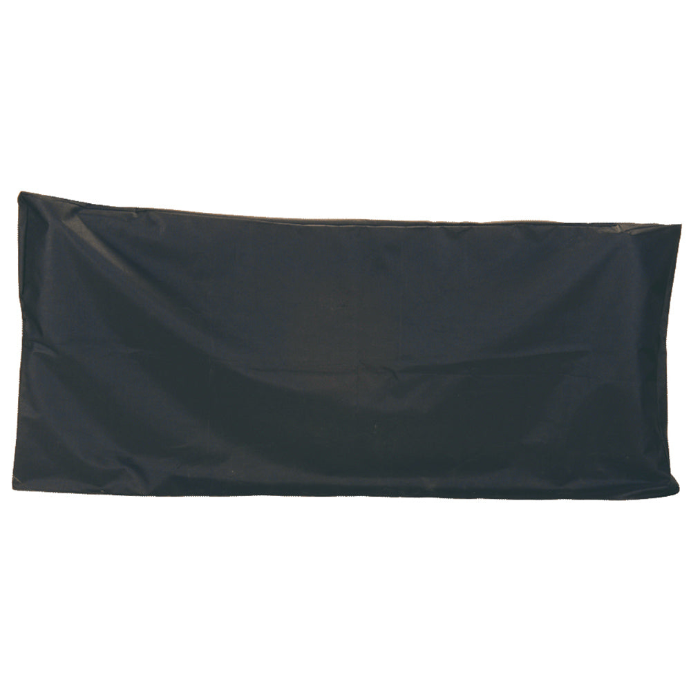 Black adjustable log holder cover, rectangular tarp with straight edges