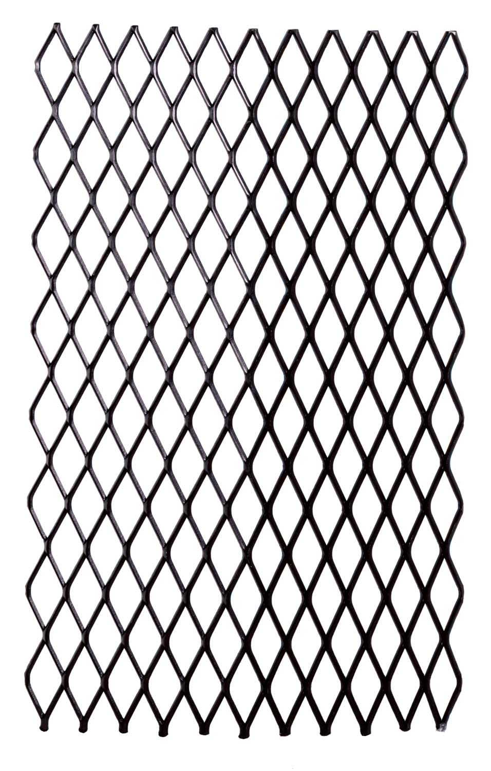Metal ember retainer grille with diamond mesh, dark finish