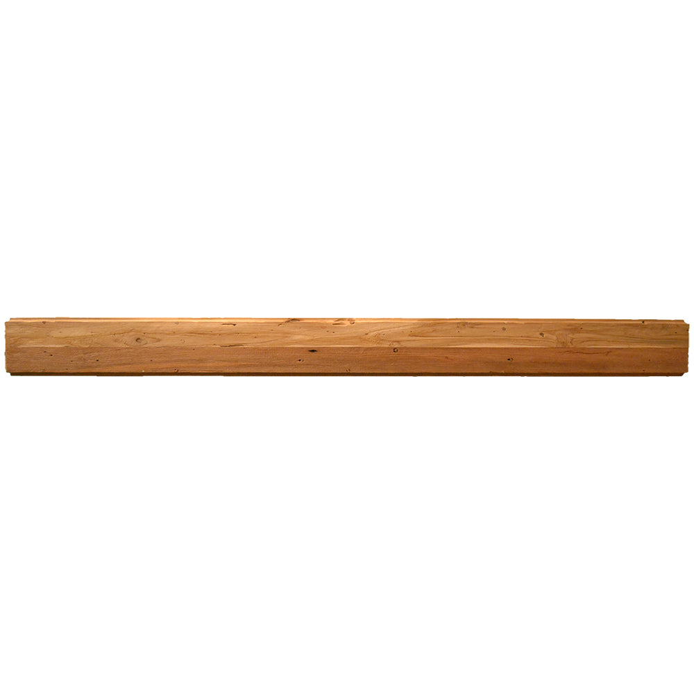 Teak mantel shelf plank with sanded finish, long rectangular board