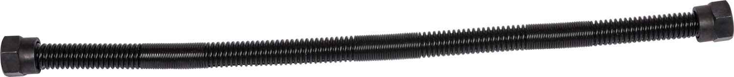 Dagan gas connector hose fitting, black ribbed metal tube with threaded ends