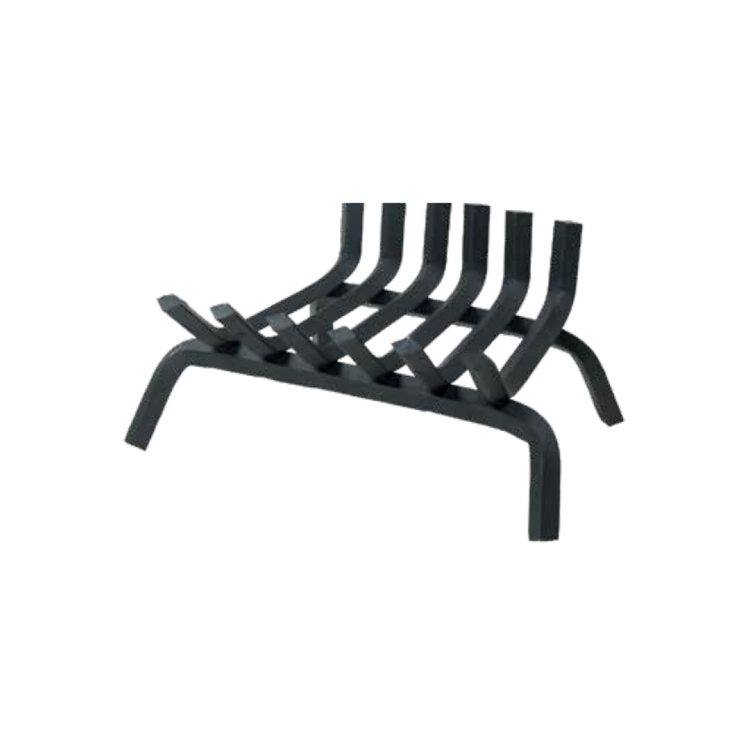 Zero clearance style metal grate with curved side supports and slotted bars