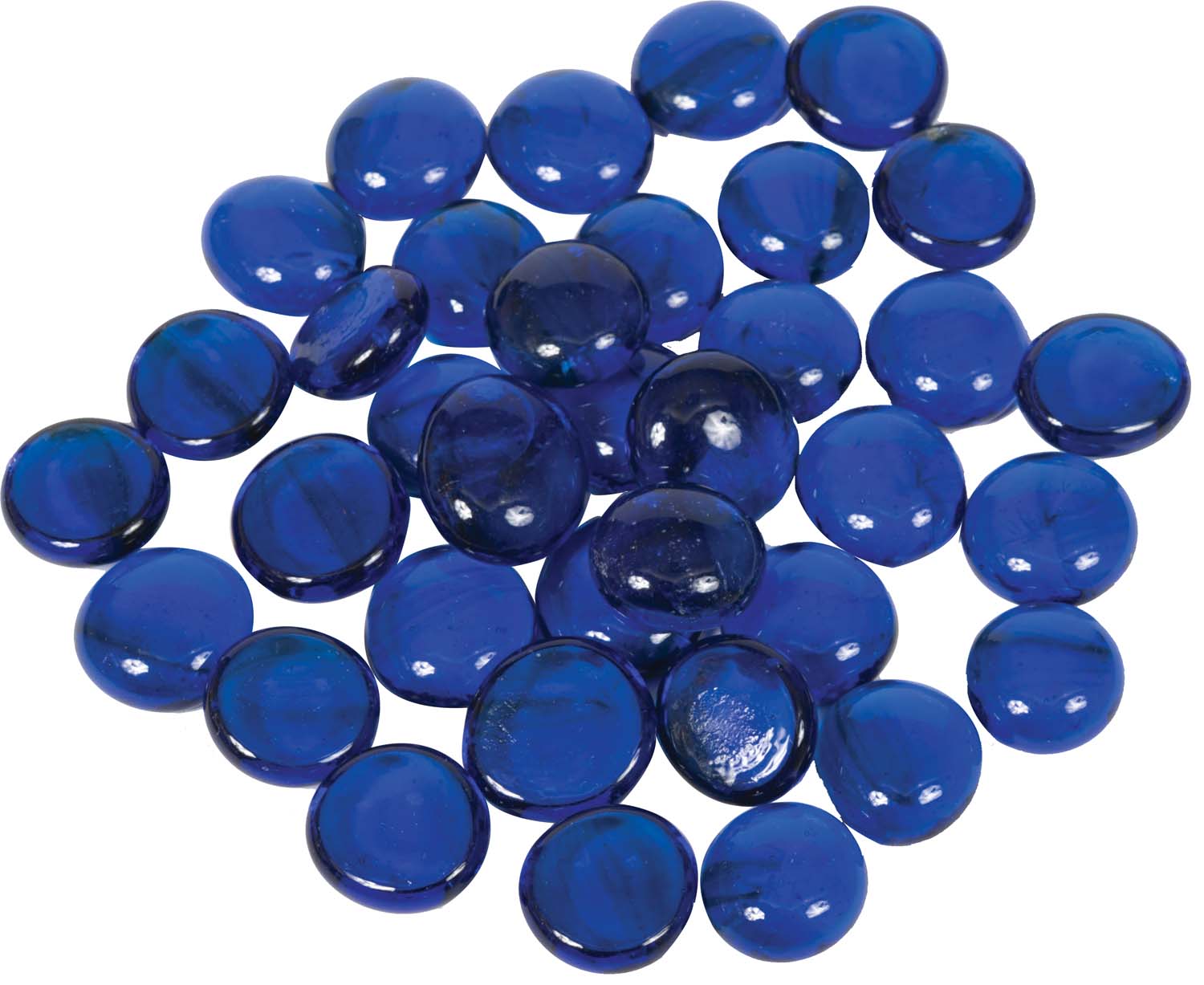 Dark blue round glass fire beads, 3/4-inch