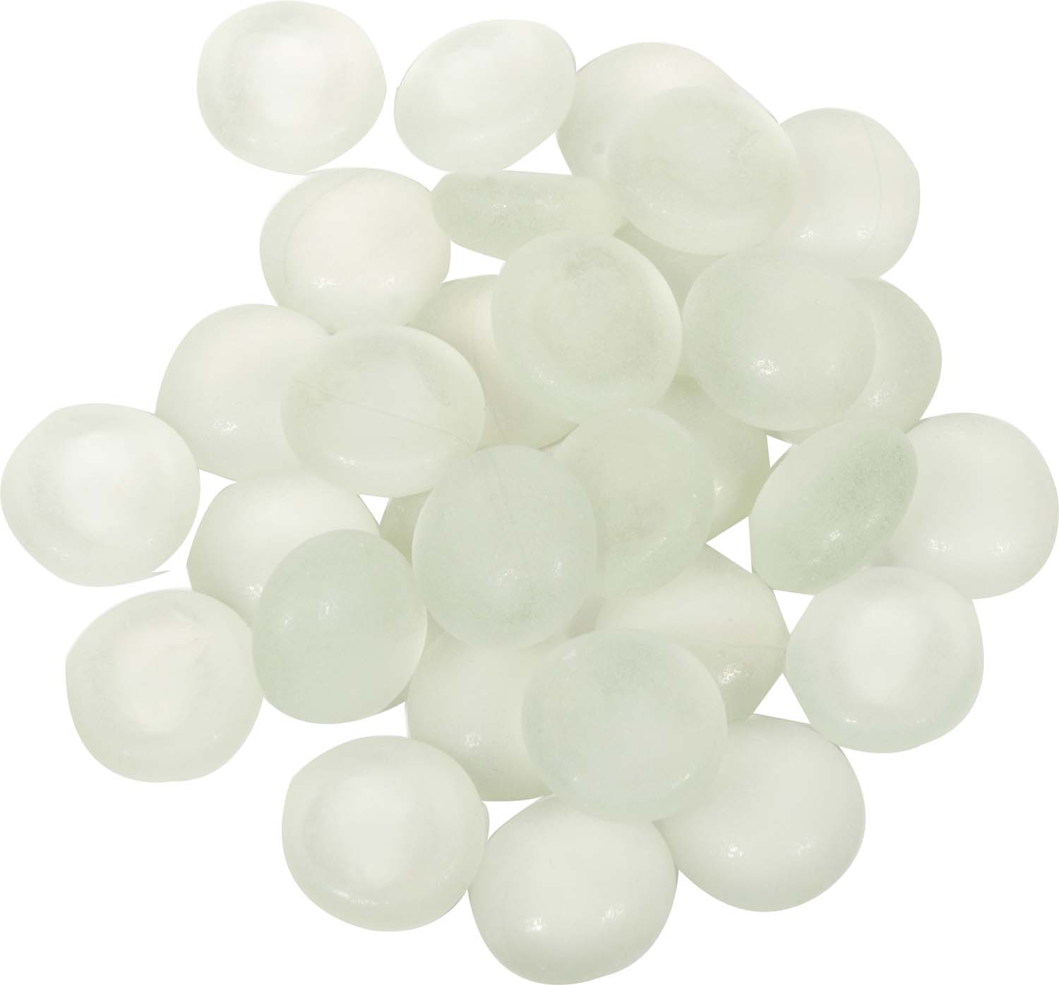 Dagan 3/4-inch frosted fire beads: white translucent round glass beads