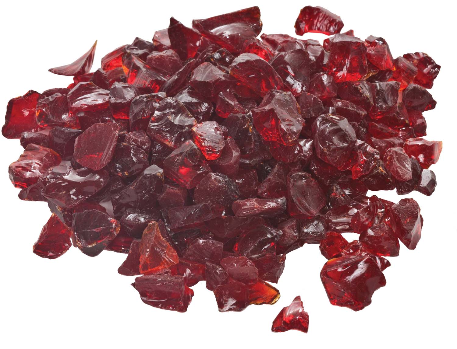 Dagan fire glass, small red glass shards for fire features