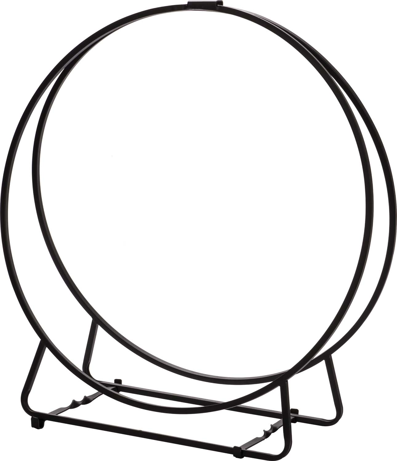 Dagan black log hoop, 9-inch metal ring on stand