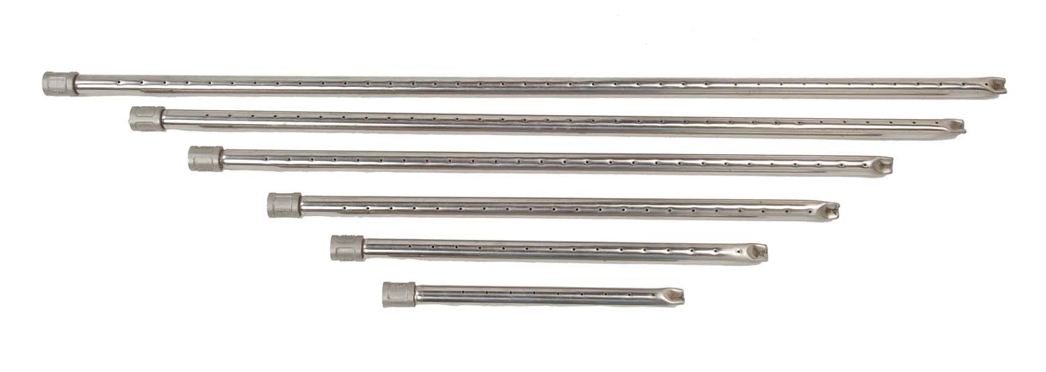 Stainless steel burner pipe with multiple extending sections