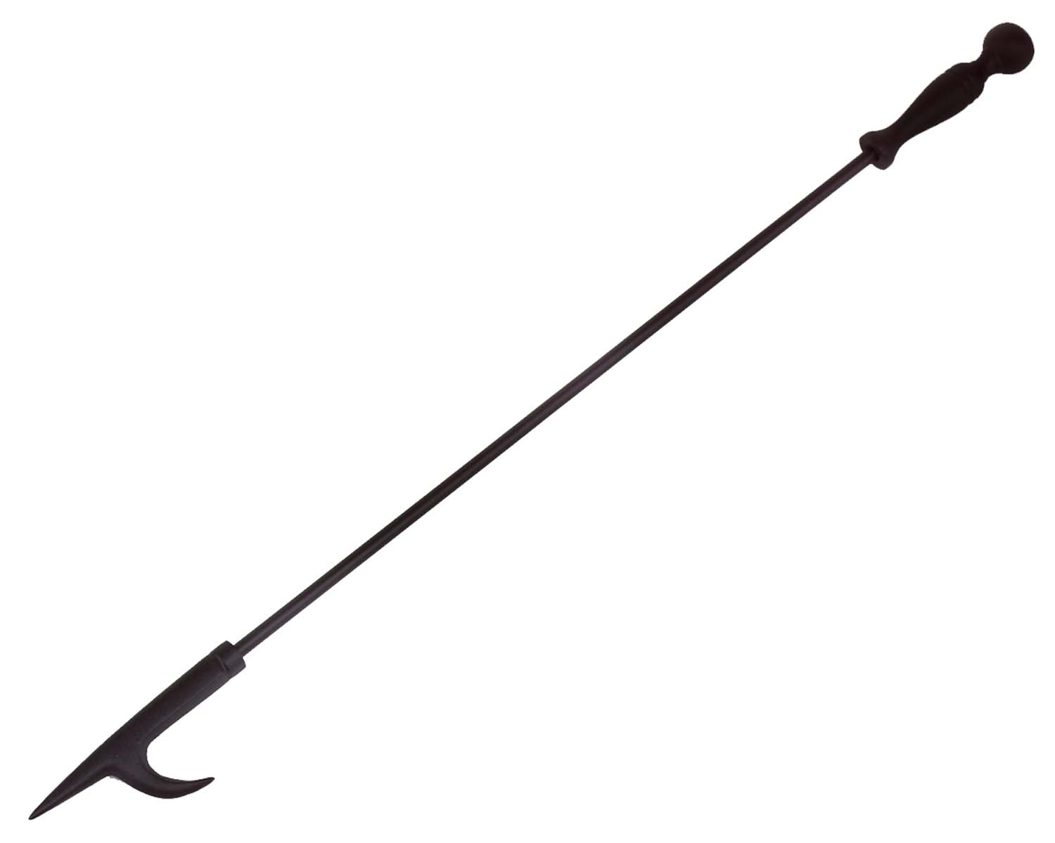 27-inch garden poker with pointed metal stake and T-handle, dark finish