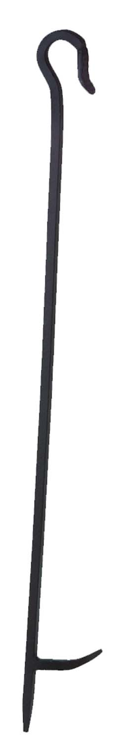 Dagan individual poker with long dark rod and curved hook tip, 39 inches