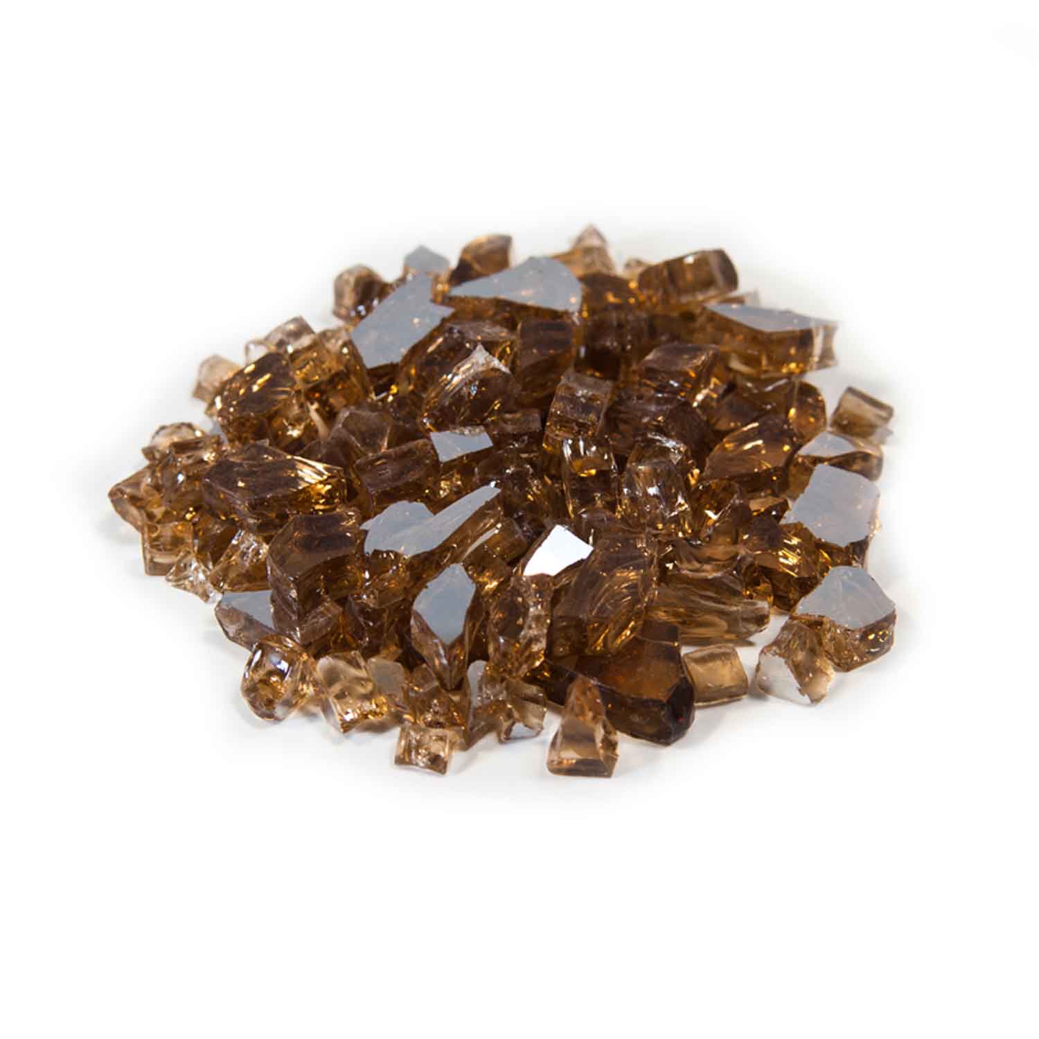 Copper reflective fire glass: 1/2-inch angular glass pieces