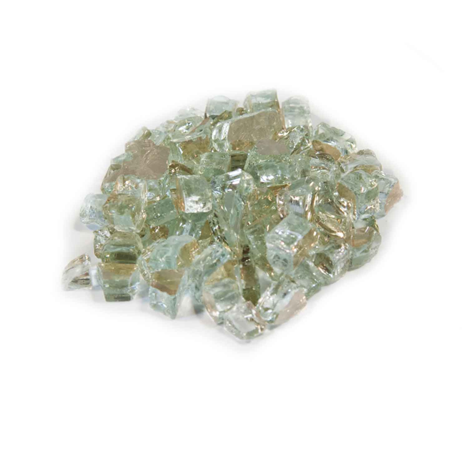 Dagan 1/4-inch reflective fire glass, clear crystal glass chunks