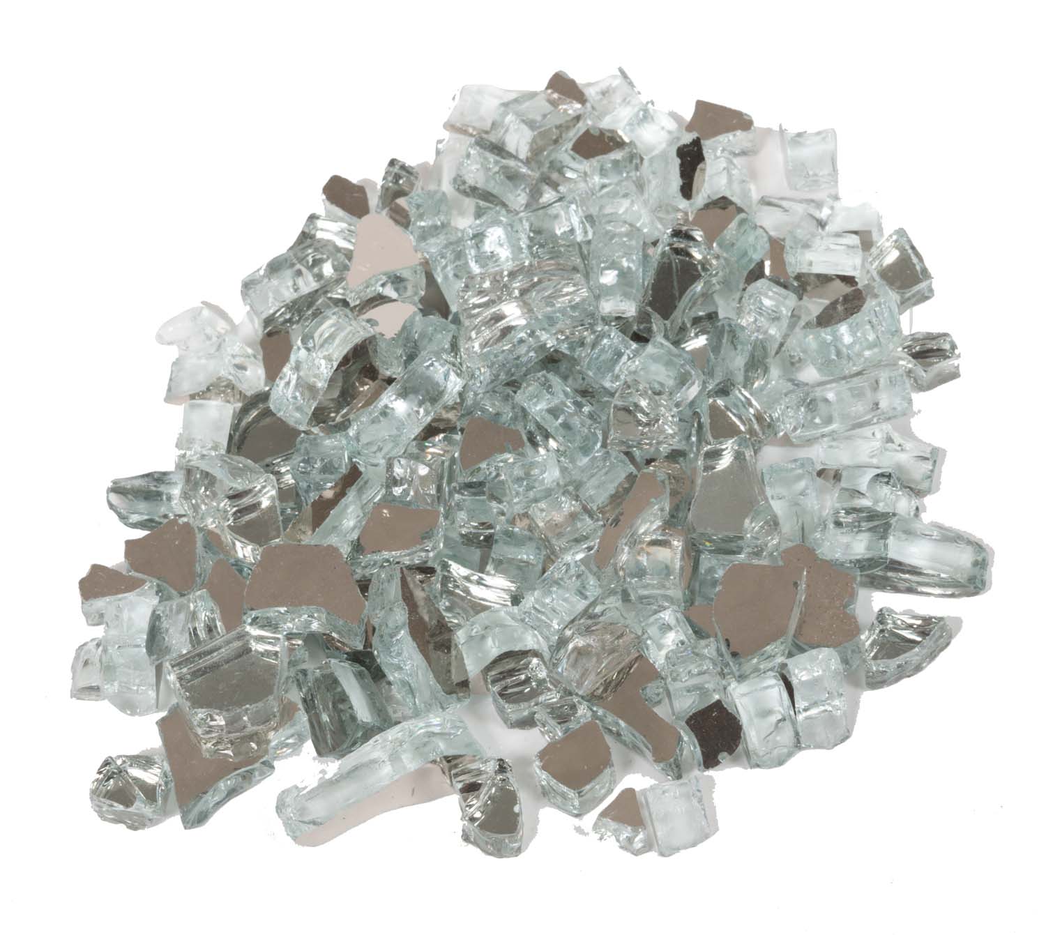Dagan 1/4-Inch Reflective Fire Glass, 10, Silver