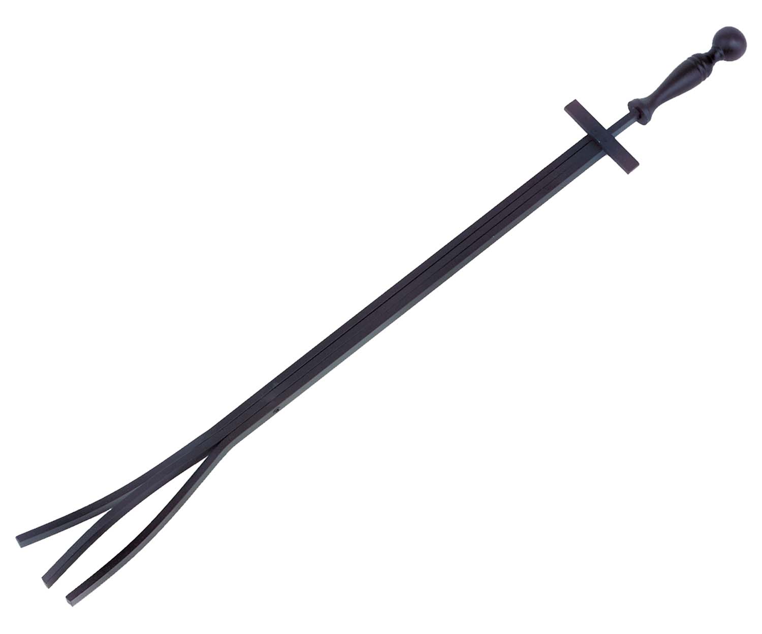 27-inch dark metal individual tong with cross brace and split prongs