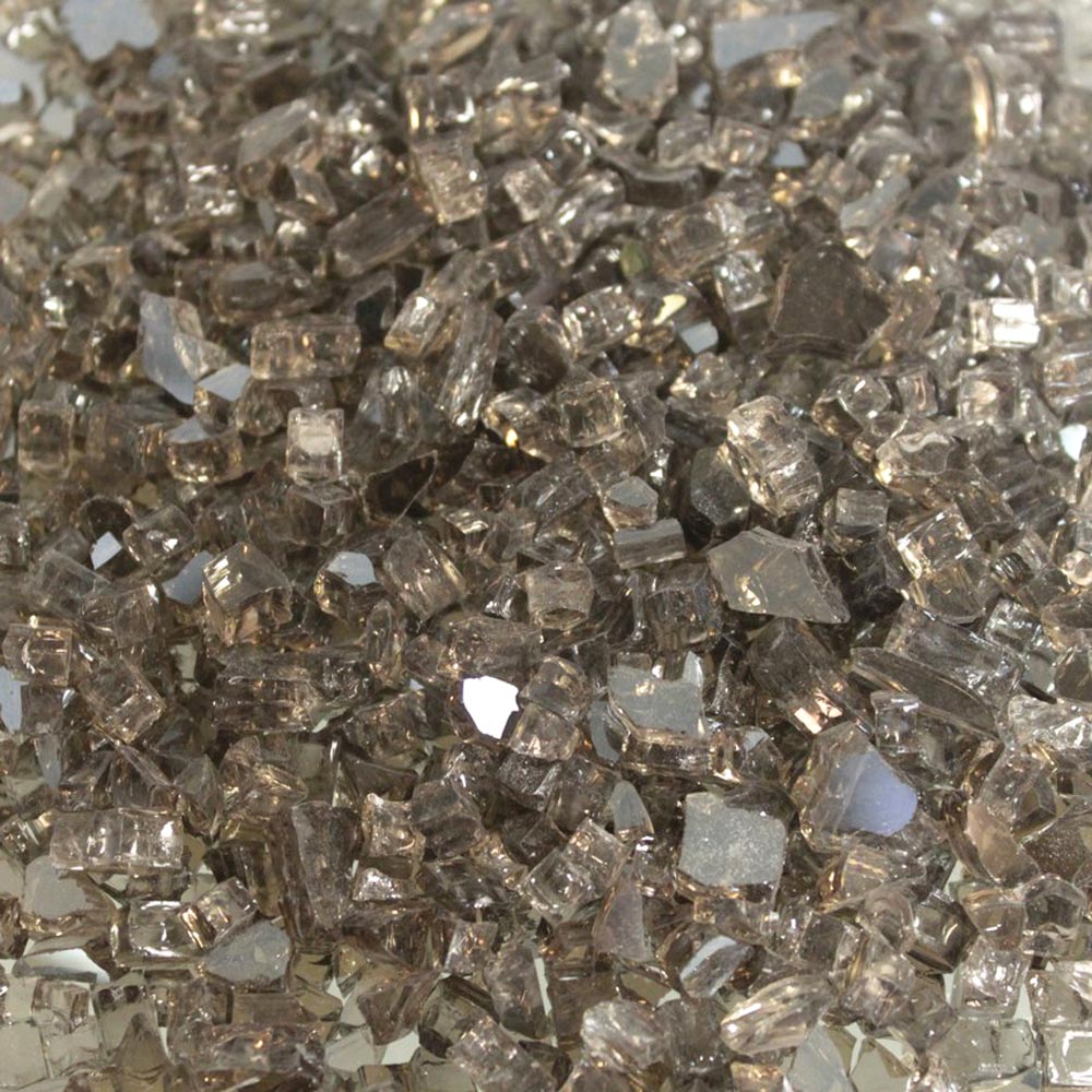 Crushed glass for decor, bronze and silver reflective shards