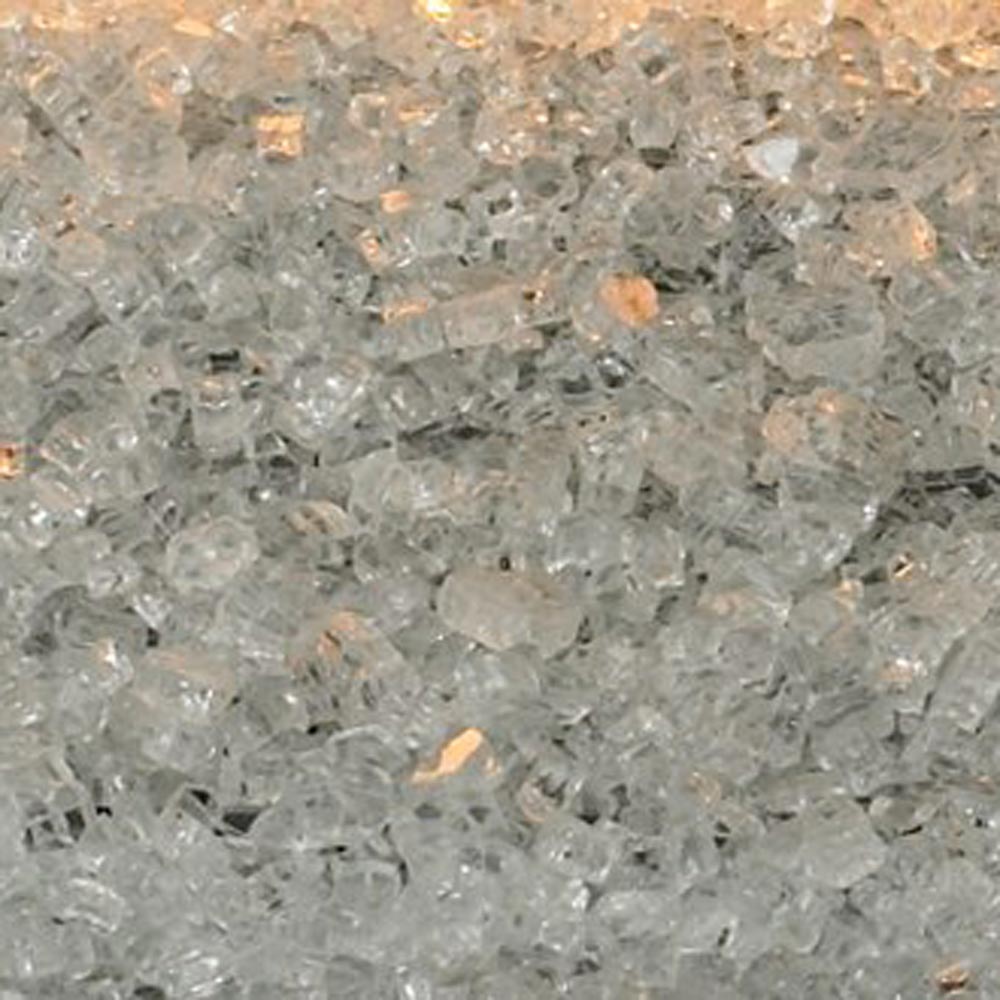 Clear frosted crushed glass granules with sparkling facets