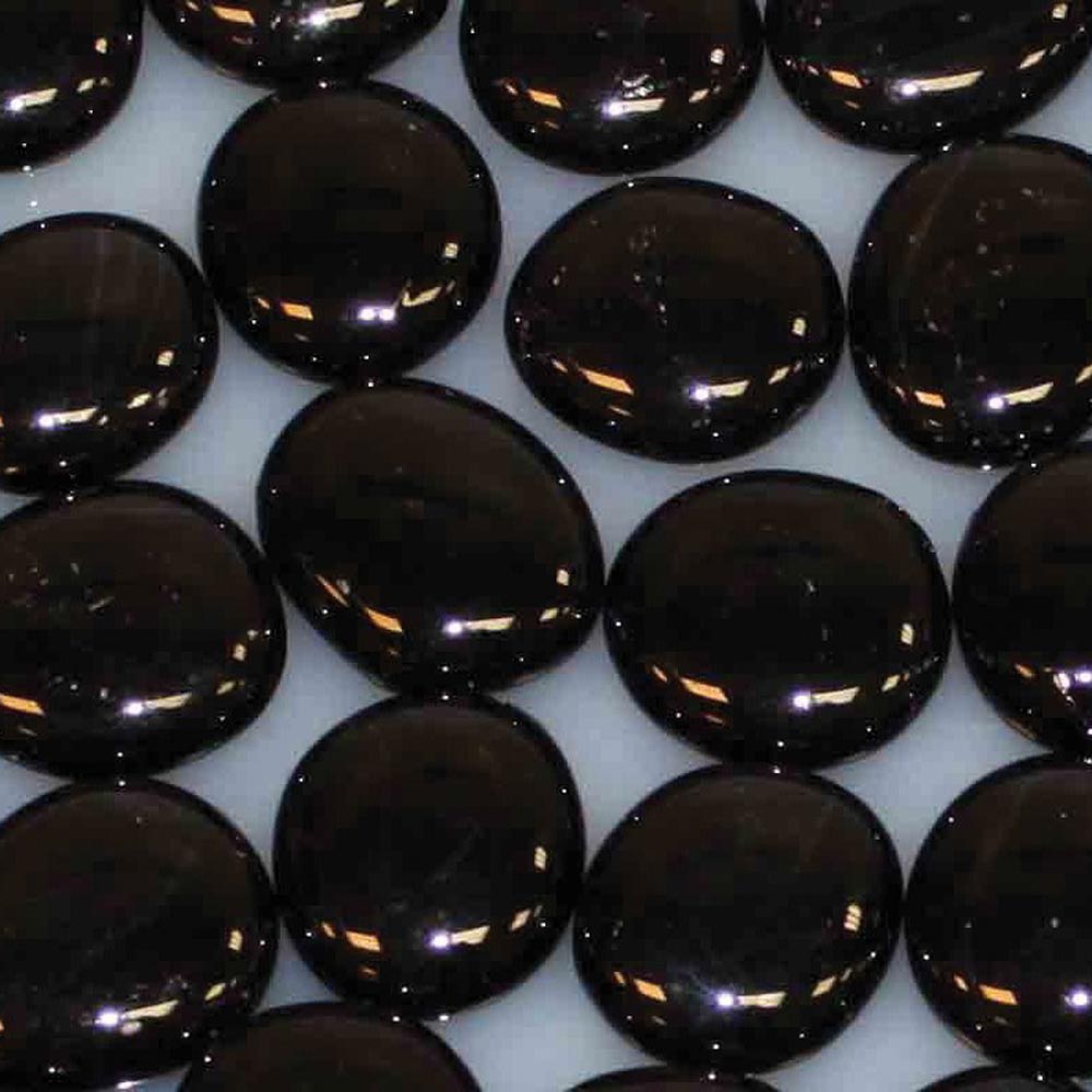 Decorative glass drops, dark glossy round beads