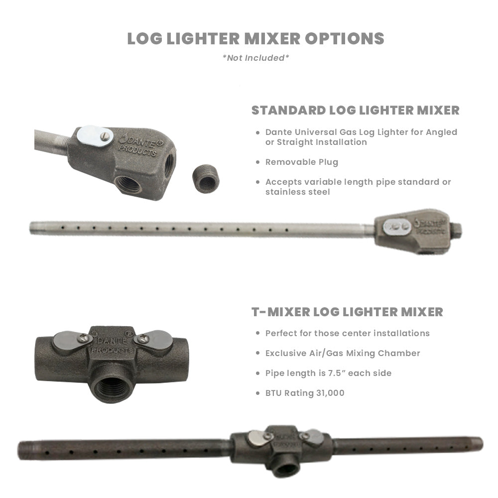 Dante Gas Fireplace Log Lighter Burner Pipe