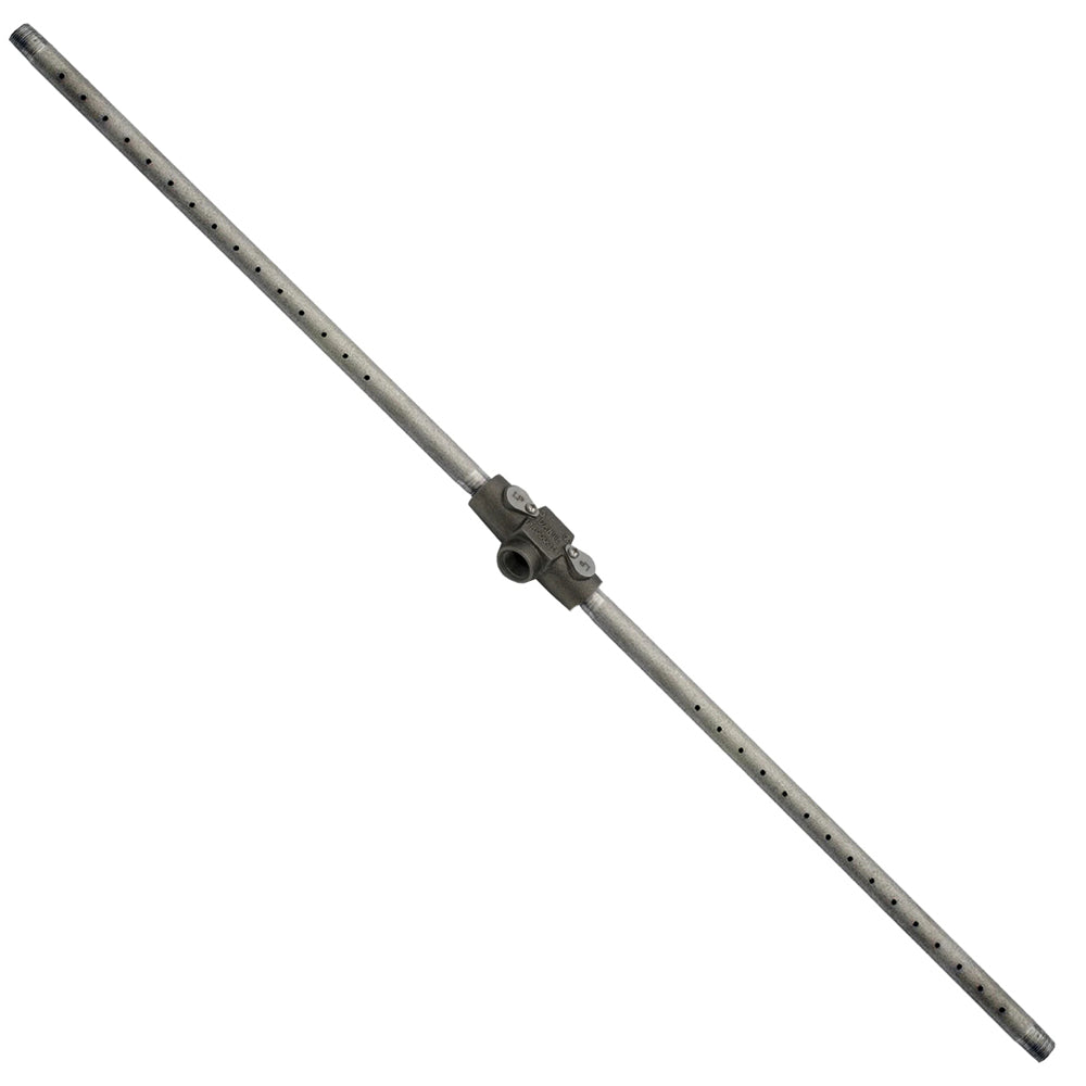 Stainless steel gas fireplace log lighter burner pipe with T-mixer and end fittings