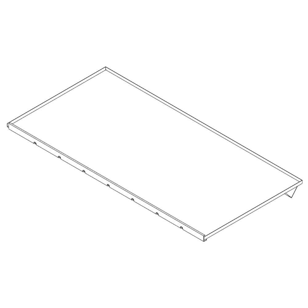 36-inch rectangular drain pan with stainless steel exterior lip and drain holes
