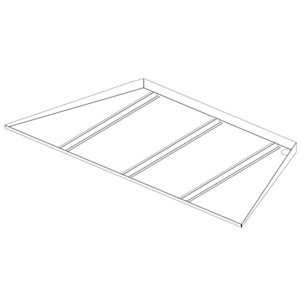 42-inch metal drain pan with raised ridges
