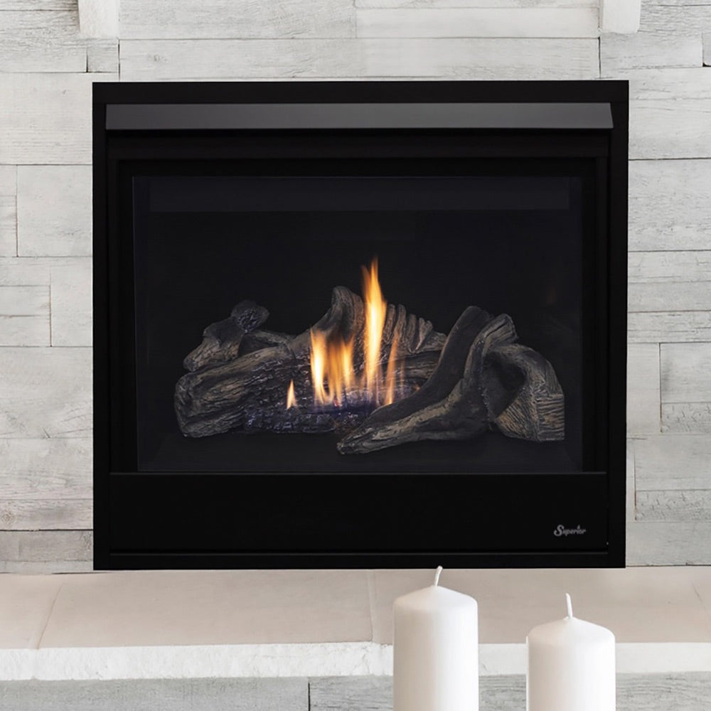 Superior DRC3040 40-Inch Electronic Ignition Direct Vent Gas Fireplace with Crushed Glass Media