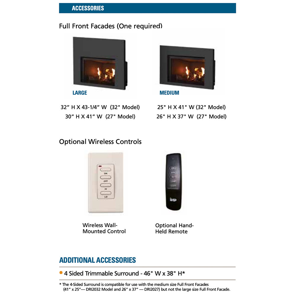Superior DRI2032 32-Inch Electronic Ignition Direct Vent Gas Fireplace Insert with Aged Oak Logs